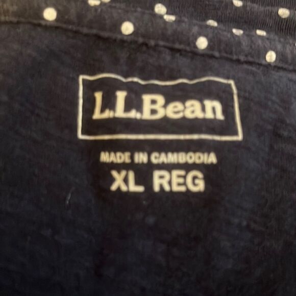 L.L.Bean womens top Swiss dot pullover‎ 100% cotton XL round neck half sleeve - Picture 3 of 6